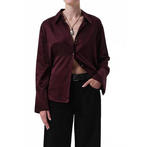 NEW CITIZENS OF HUMANITY camilia shirt in burgundy